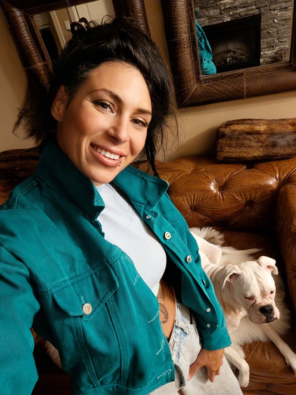 Women's Teal Jean Jacket - Casual Button-Front Trucker
